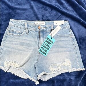 New with tags - light blue high rise denim festival shorts size 5/27
